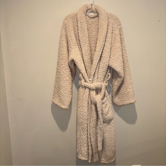 Pottery Barn Teddy Bear Robe Tan Size L Cozy Fleece Robe - Picture 2 of 13